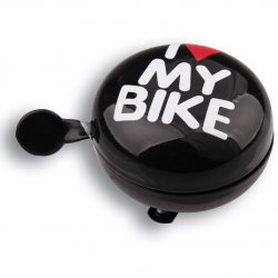 Звонок I love my bike, диаметр 80mm черный