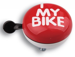 Звонок I love my bike, диаметр 80mm красный
