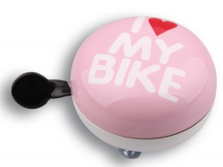Звонок I love my bike, диаметр 80mm розовый