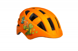 Велосипедный шлем ONRIDE Bud оранжевый с динозаврами M (54-57 см)